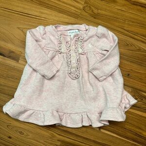 Ralph Lauren Baby Girl Dress Pony Logo 3 Months Heathered Pink Lace Ruffles